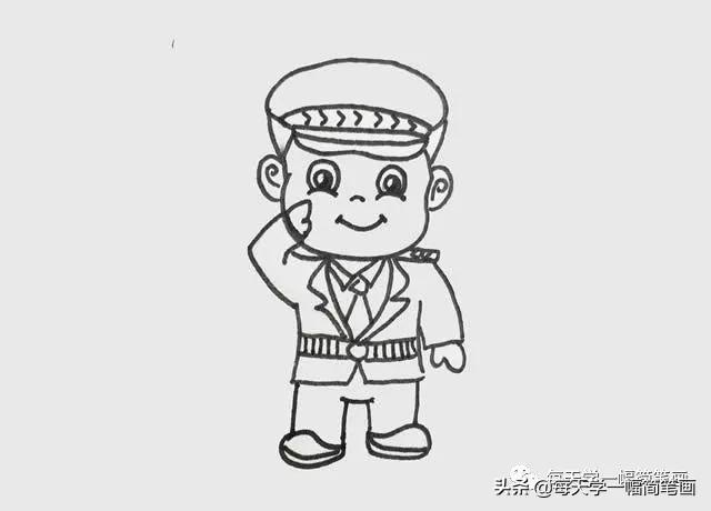 每天学一幅简笔画—警察简笔画步骤图片大全-4.jpg