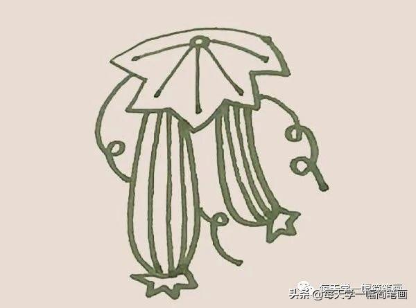 每天学一幅简笔画--丝瓜简笔画的画法步骤图解教程-7.jpg