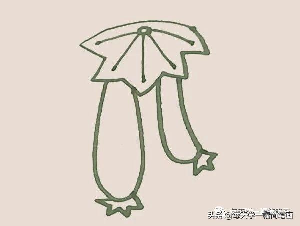 每天学一幅简笔画--丝瓜简笔画的画法步骤图解教程-5.jpg