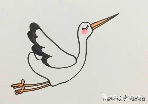 每天学一幅简笔画--仙鹤简笔画步骤图解教程-5.jpg