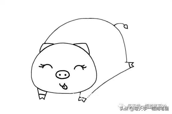 每天学一幅简笔画--可爱的小猪简笔画步骤画法图片教程-5.jpg