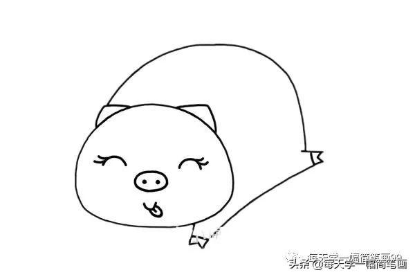 每天学一幅简笔画--可爱的小猪简笔画步骤画法图片教程-4.jpg