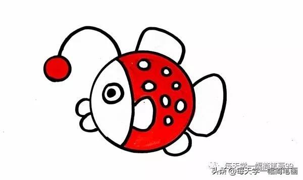 每天学一幅简笔画--灯笼鱼简笔画画法步骤图片教程-5.jpg