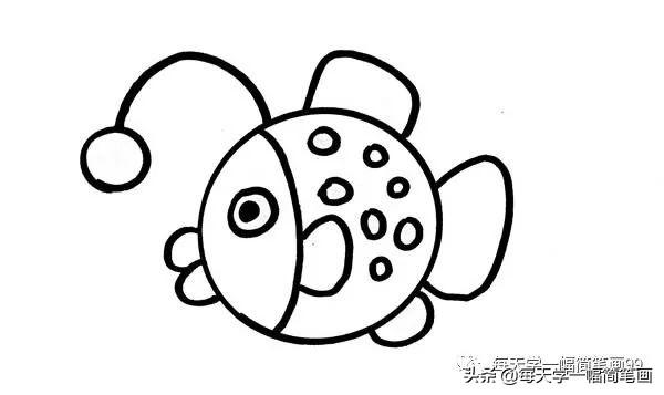 每天学一幅简笔画--灯笼鱼简笔画画法步骤图片教程-4.jpg