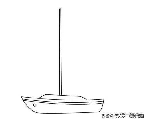 每天学一幅简笔画--帆船简笔画画法步骤图片教程-5.jpg