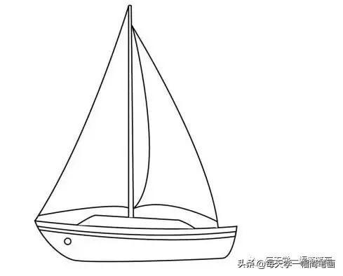 每天学一幅简笔画--帆船简笔画画法步骤图片教程-6.jpg