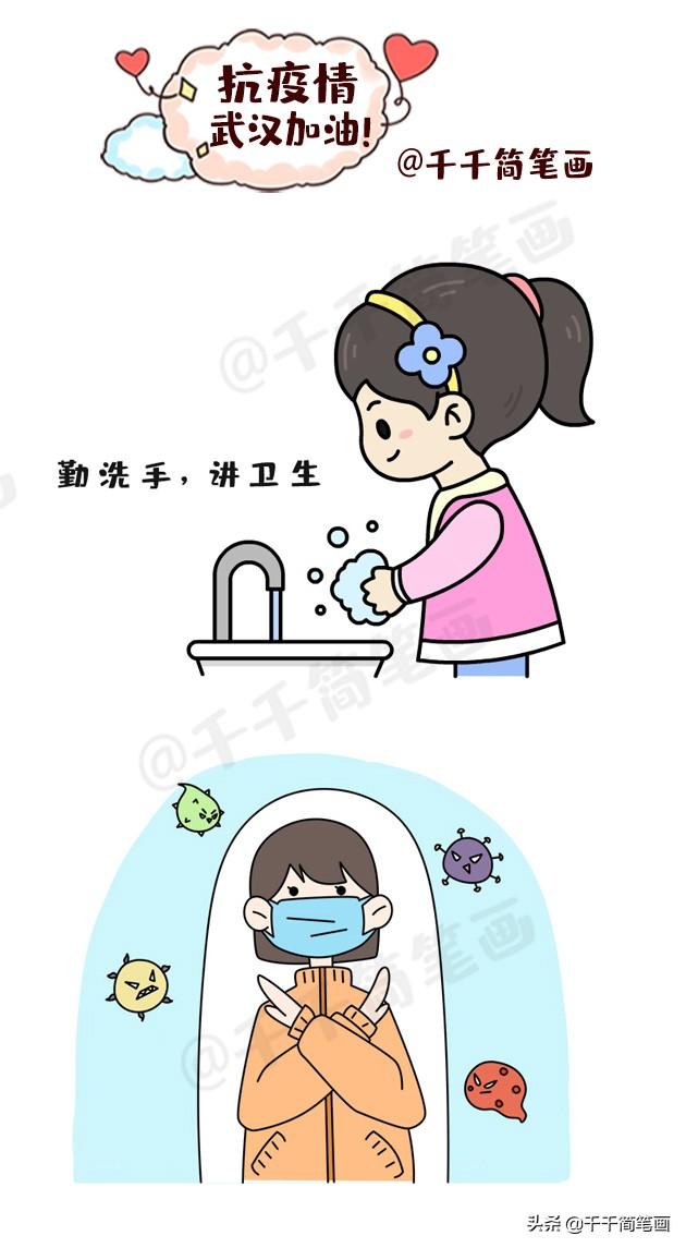 为孩子创作的战“疫”简笔画，新型冠状病毒儿童画大全，转发收藏-8.jpg