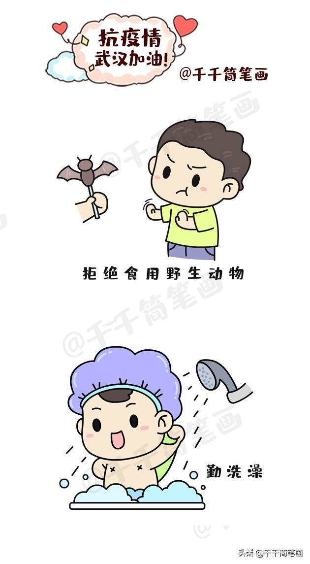儿童抗击疫情简笔画大全，战胜新型肺炎！武汉加油-4.jpg