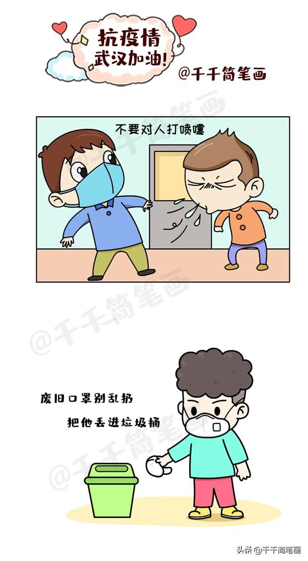 儿童抗击疫情简笔画大全，战胜新型肺炎！武汉加油-5.jpg