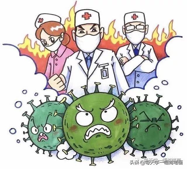 每天学一幅简笔画--战疫情抗击病毒武汉加油手抄报-6.jpg