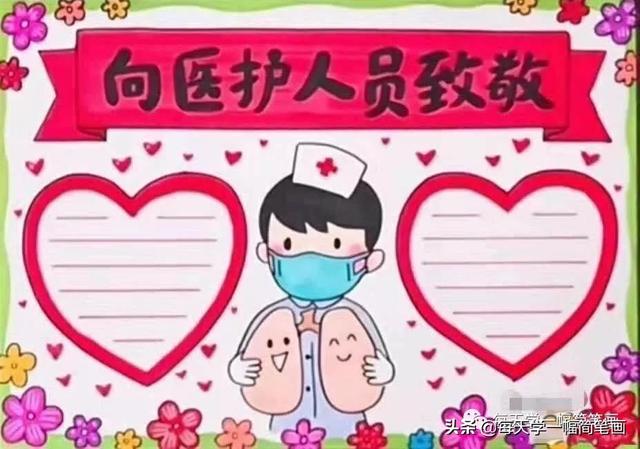 每天学一幅简笔画--战疫情抗击病毒武汉加油手抄报-5.jpg