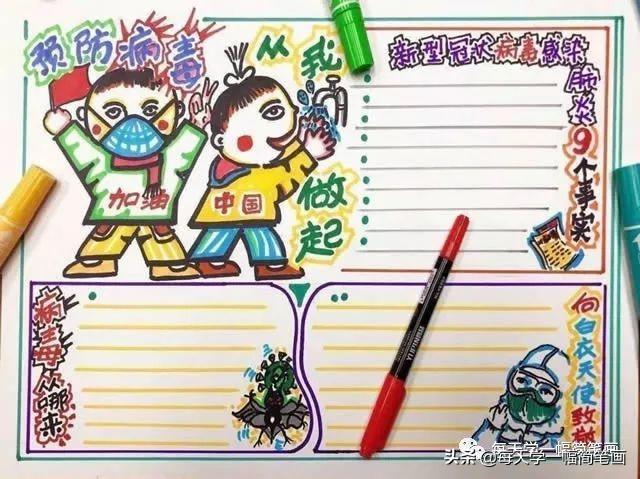 每天学一幅简笔画--战疫情抗击病毒武汉加油手抄报-20.jpg