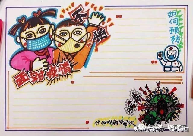 每天学一幅简笔画--战疫情抗击病毒武汉加油手抄报-18.jpg