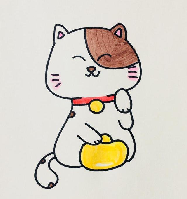 每天一张简笔画 | 招财猫（内含详细步骤）-8.jpg