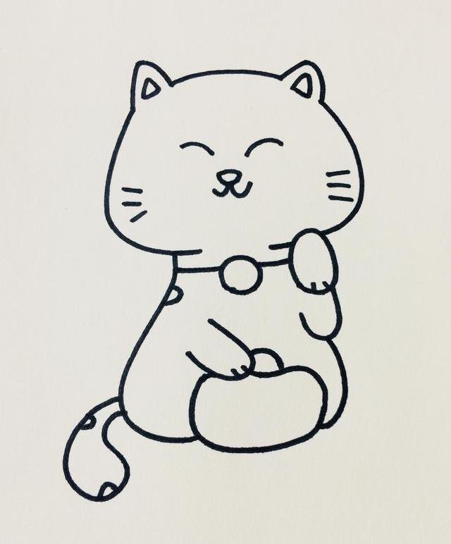 每天一张简笔画 | 招财猫（内含详细步骤）-7.jpg