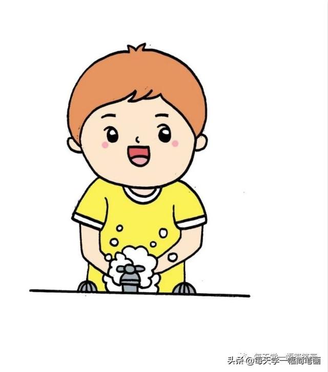每天学一幅简笔画--肺炎预防洗手简笔画-6.jpg
