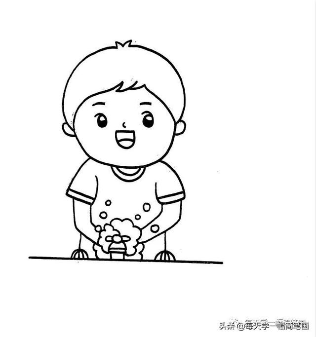 每天学一幅简笔画--肺炎预防洗手简笔画-4.jpg
