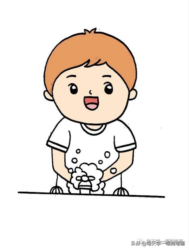 每天学一幅简笔画--肺炎预防洗手简笔画-5.jpg