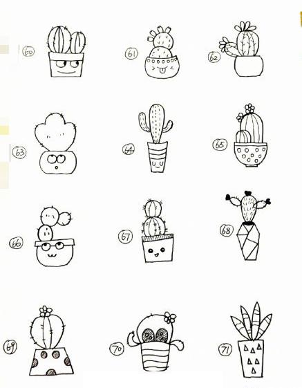 95个小盆栽的简笔画，有心妈妈要收藏给宅家的孩子-6.jpg