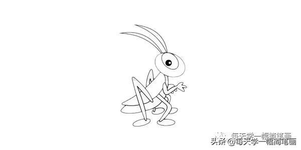 每天学一幅简笔画--蝗虫简笔画简单画法步骤图解教程及图片大全-5.jpg
