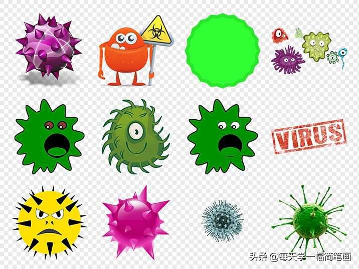 每天学一幅简笔画--病毒简笔画的画法-10.jpg