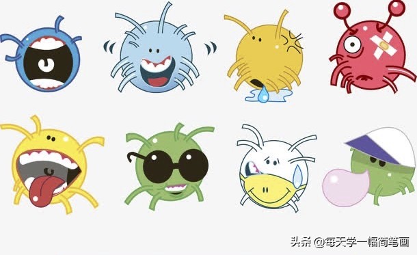每天学一幅简笔画--病毒简笔画的画法-8.jpg
