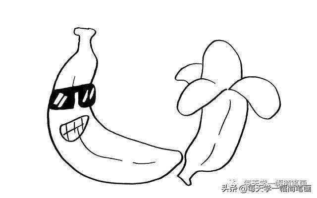 每天学一幅简笔画--两个香蕉简笔画步骤图片大全-15.jpg