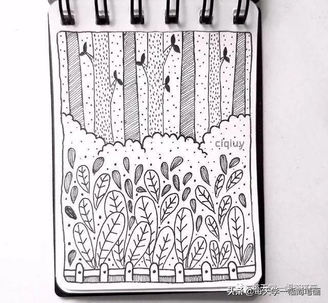 每天学一幅简笔画--一支笔就能画的黑白风景-4.jpg