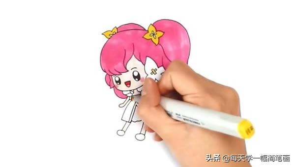 每天学一幅简笔画--小花仙子简笔画步骤教程-4.jpg