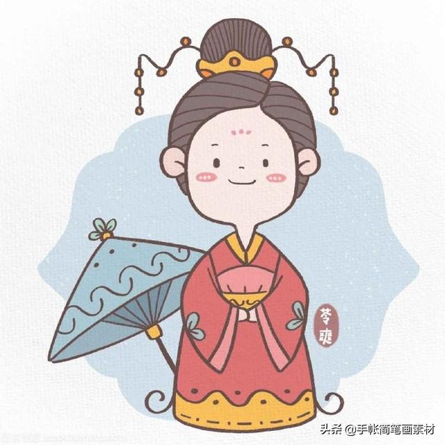古风小姐姐简笔画~也可用在诗词歌赋手抄报中哦，值得收藏-5.jpg