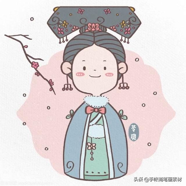 古风小姐姐简笔画~也可用在诗词歌赋手抄报中哦，值得收藏-6.jpg