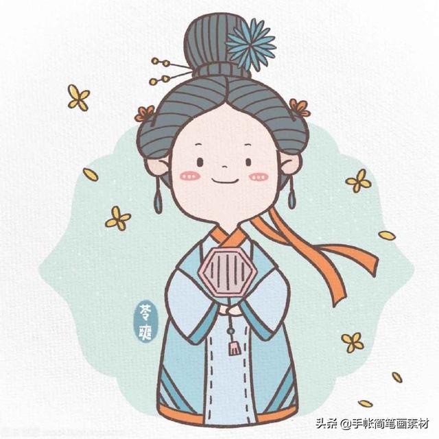 古风小姐姐简笔画~也可用在诗词歌赋手抄报中哦，值得收藏-9.jpg