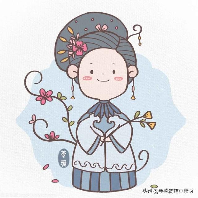 古风小姐姐简笔画~也可用在诗词歌赋手抄报中哦，值得收藏-7.jpg