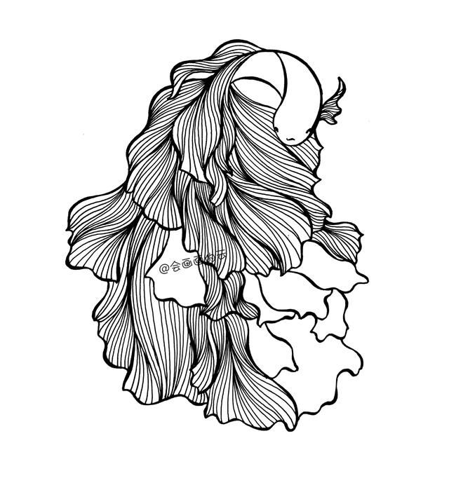 3款简笔画金鱼，零基础也可以画的线描画-6.jpg