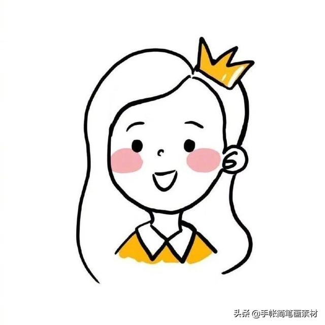 可爱漂亮的女孩头像简笔画-8.jpg