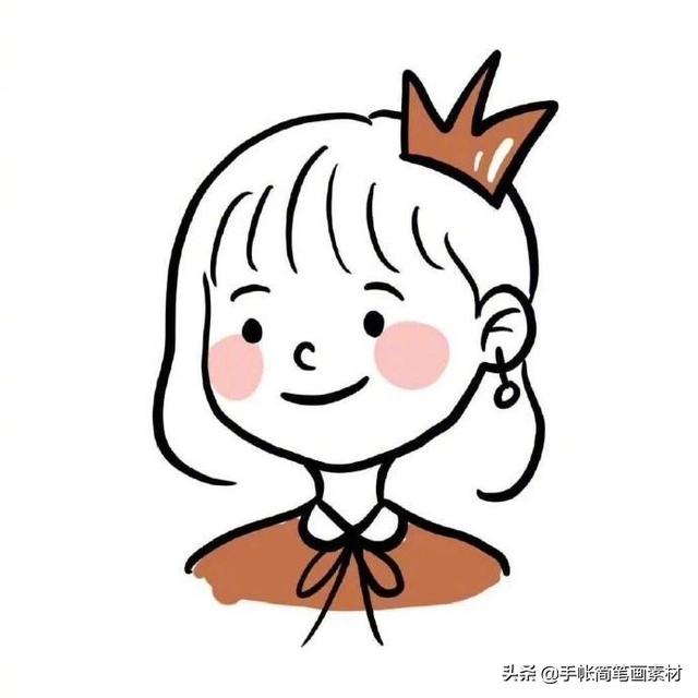 可爱漂亮的女孩头像简笔画-4.jpg