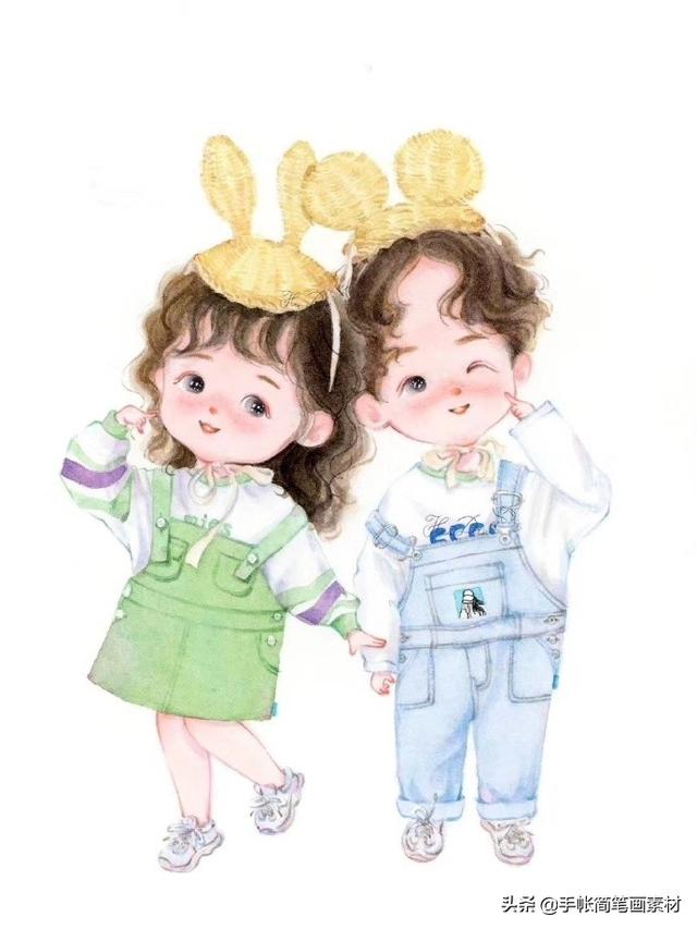可爱的小朋友水彩小像~喜欢收藏-8.jpg