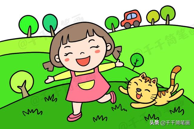 一组漂亮的风景简笔画，关于春天儿童涂色画模板，幼儿园老师必备-19.jpg