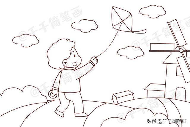 一组漂亮的风景简笔画，关于春天儿童涂色画模板，幼儿园老师必备-12.jpg