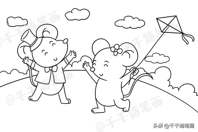 一组漂亮的风景简笔画，关于春天儿童涂色画模板，幼儿园老师必备-26.jpg
