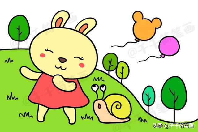 一组漂亮的风景简笔画，关于春天儿童涂色画模板，幼儿园老师必备-21.jpg