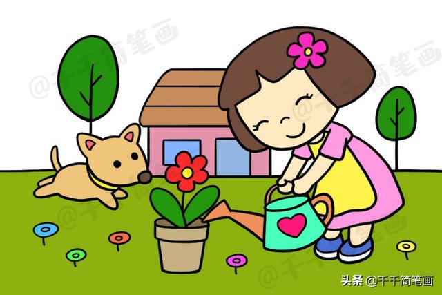 一组漂亮的风景简笔画，关于春天儿童涂色画模板，幼儿园老师必备-23.jpg