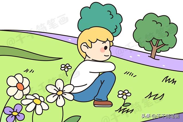 一组漂亮的风景简笔画，关于春天儿童涂色画模板，幼儿园老师必备-33.jpg