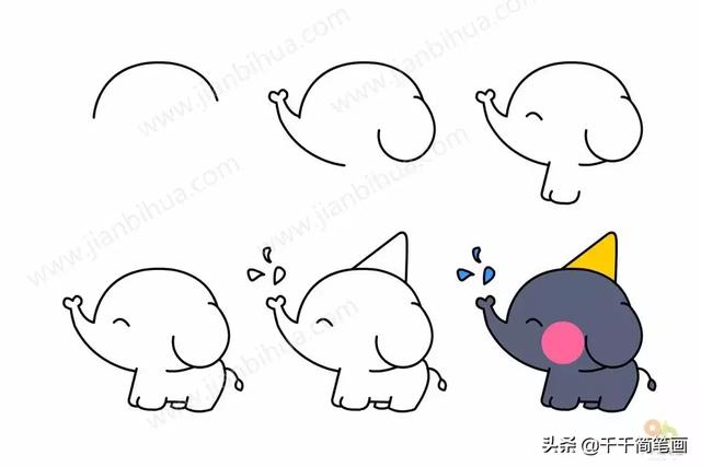 儿童简笔画：50组动物素材，简单易学，马住画起来！-8.jpg