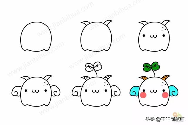 儿童简笔画：50组动物素材，简单易学，马住画起来！-12.jpg