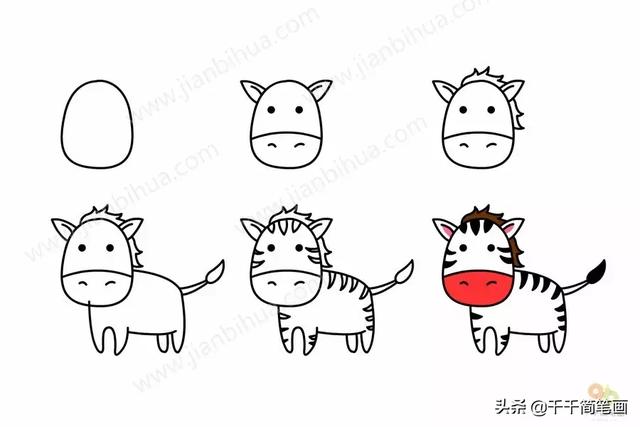 儿童简笔画：50组动物素材，简单易学，马住画起来！-14.jpg