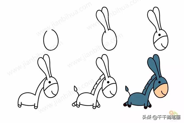 儿童简笔画：50组动物素材，简单易学，马住画起来！-11.jpg