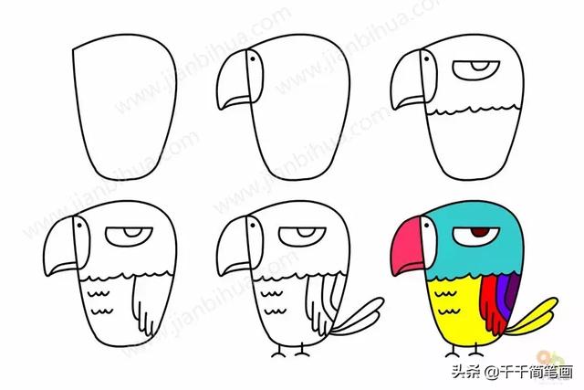 儿童简笔画：50组动物素材，简单易学，马住画起来！-48.jpg