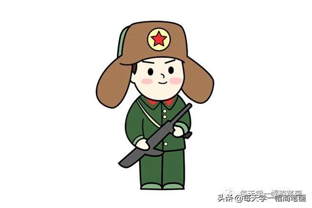 每天学一幅简笔画--雷锋简笔画图片大全-4.jpg