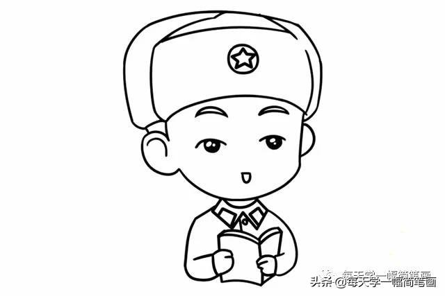 每天学一幅简笔画--雷锋简笔画图片大全-5.jpg
